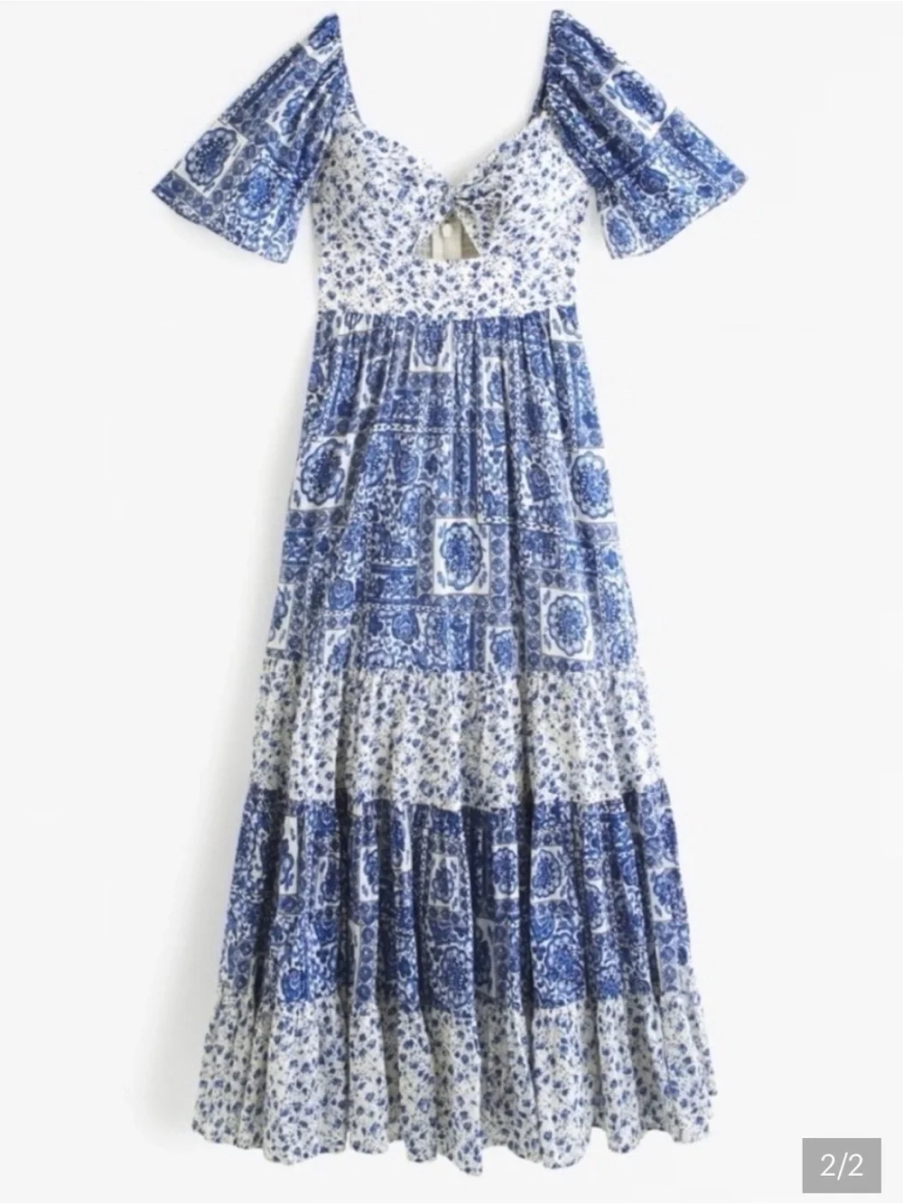 Abercrombie & Fitch Blue and White Floral Maxi Dress